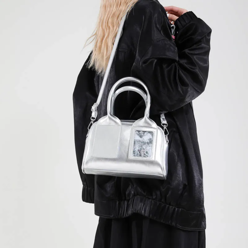 XIANGSU PU Shoulder Bag, Crossbody Bag, Handbag Women's Silver/Pink/Ecru/Burgundy/Brown/Black-2