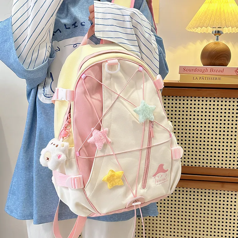 XIANGSU Nylon Backpack Large Size Unisex Multicolor-11