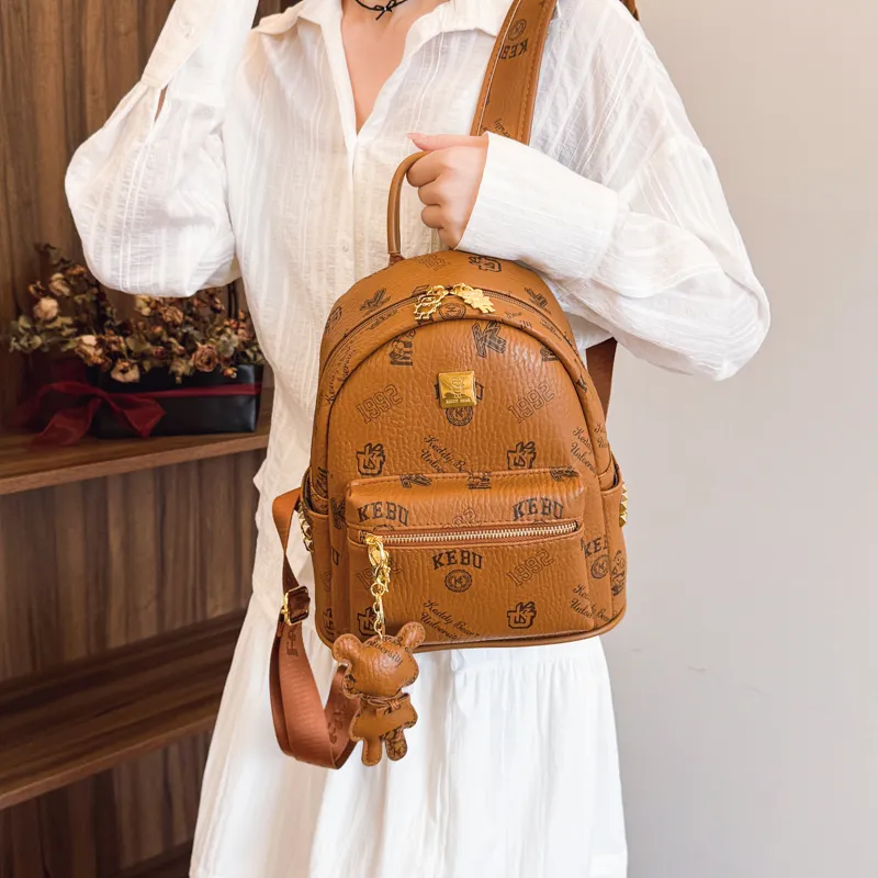 XIANGSU PU Backpack Women's Pink/White/Brown/Black-16