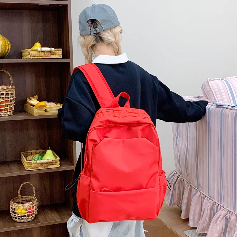 XIANGSU Nylon Backpack Regular Unisex Blue/Red/White/Black-8