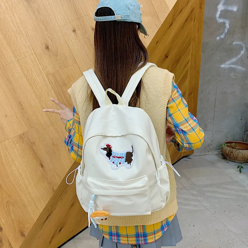 XIANGSU Nylon Fabric Backpack Unisex Multicolor-16