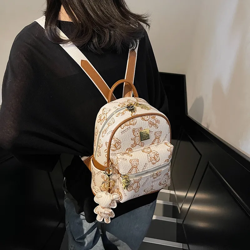 XIANGSU PU Backpack Women's Ecru/Pink/Black/Brown-2
