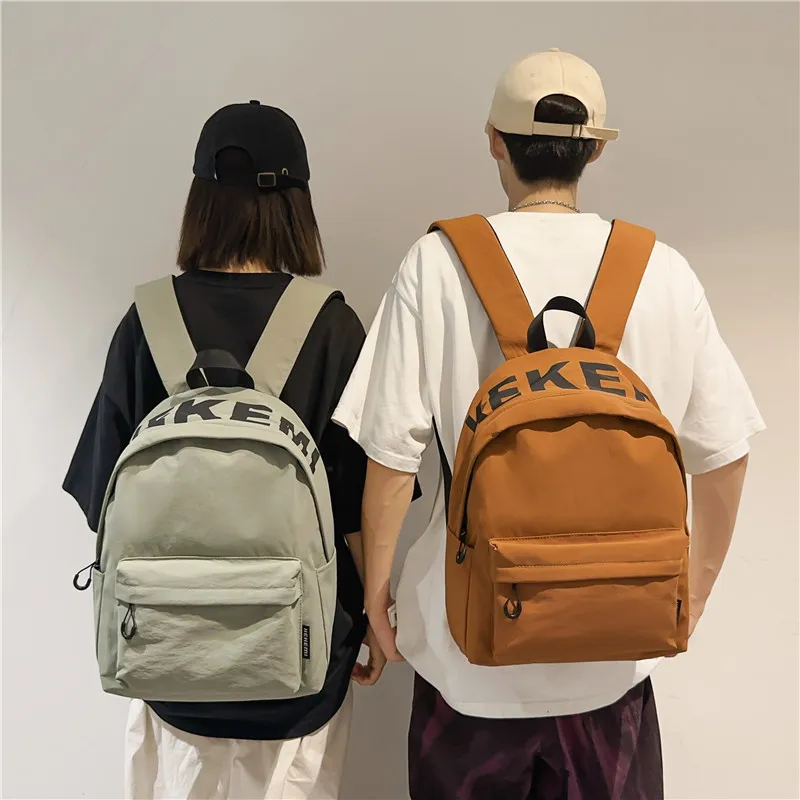 XIANGSU Nylon Backpack Unisex White/Black/Orange/Green/Purple-16