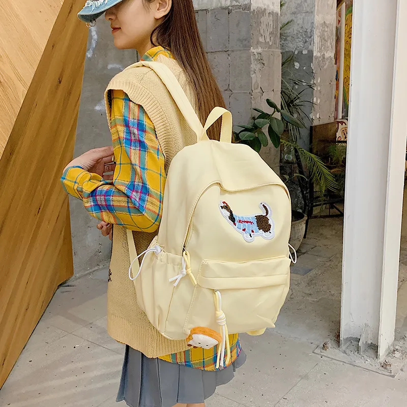 XIANGSU Nylon Fabric Backpack Unisex Multicolor-22