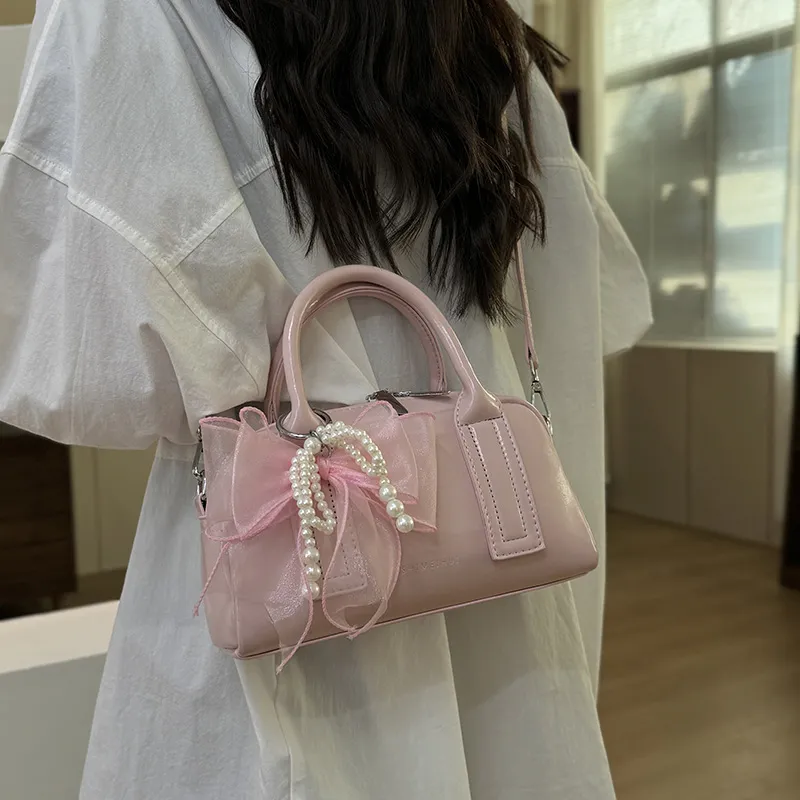 XIANGSU PU One Shoulder Handbags Women's Pink/Black/White/Silver-4