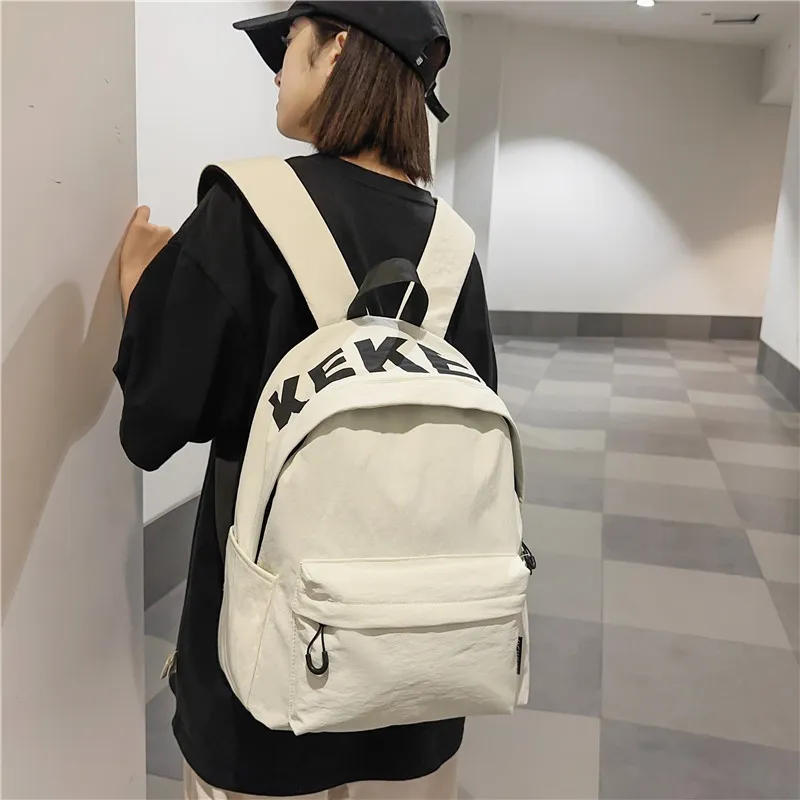XIANGSU Nylon Backpack Unisex White/Black/Orange/Green/Purple-22