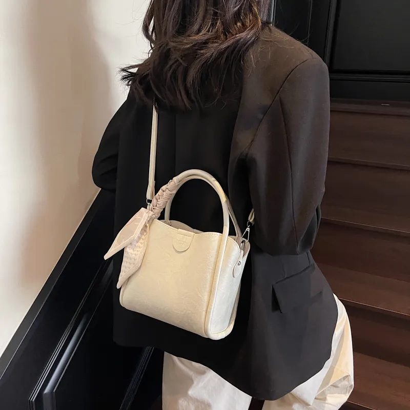 XIANGSU PU Shoulder Bag Women's White/Ecru/Black-4