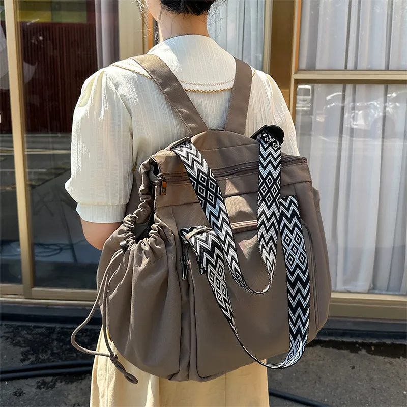 XIANGSU Oxford Backpack Women's Mocha Gray/Black-2