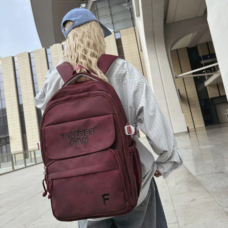 XIANGSU Nylon Backpack Unisex White/Black/Red/Green-13