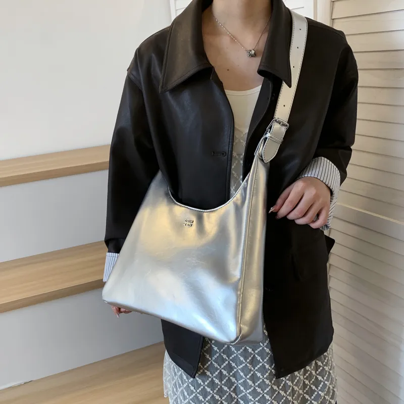 XIANGSU Pu Shoulder Bag Women's White/Silver/Black/Pink-6