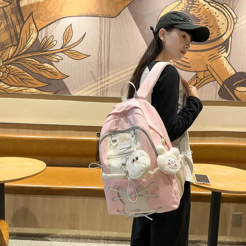 XIANGSU Nylon With PVC Backpack Women's Multicolor-17