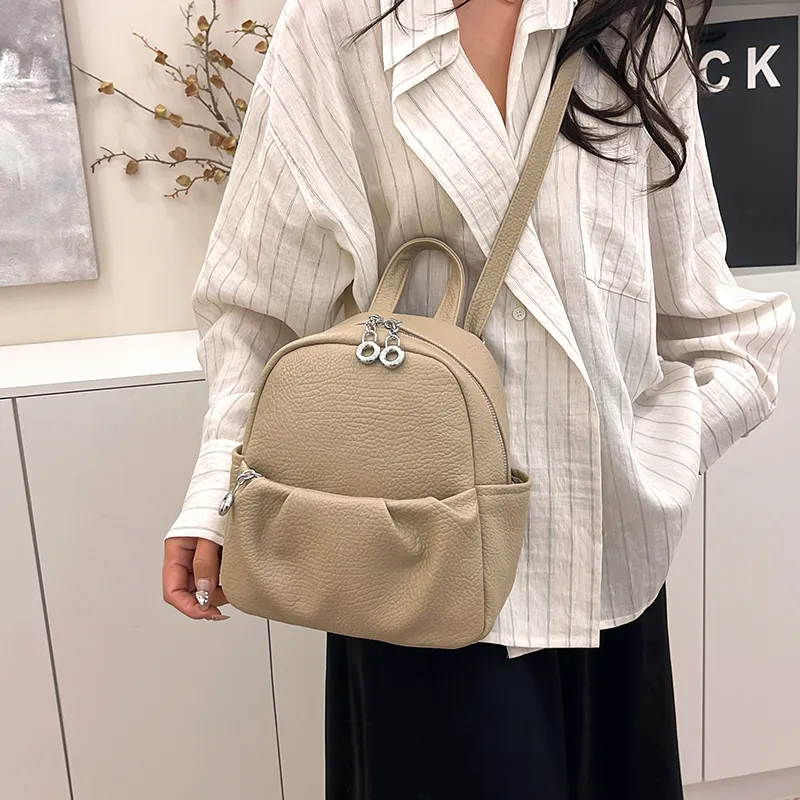 XIANGSU PU Backpack Women's Elephant Gray/Black/Khaki/Ecru-17