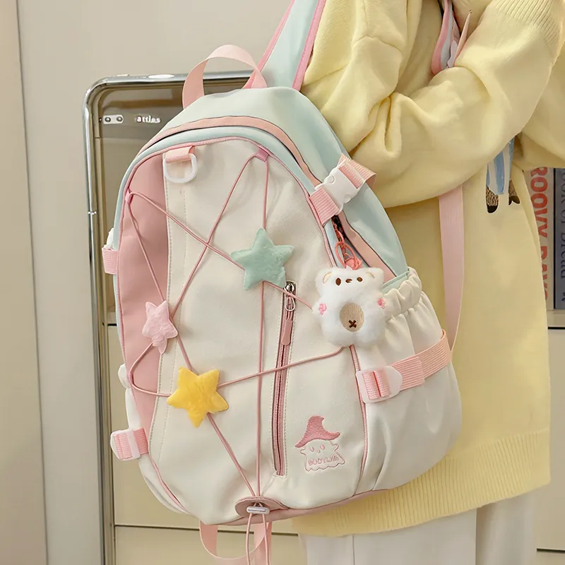 XIANGSU Nylon Backpack Large Size Unisex Multicolor-2