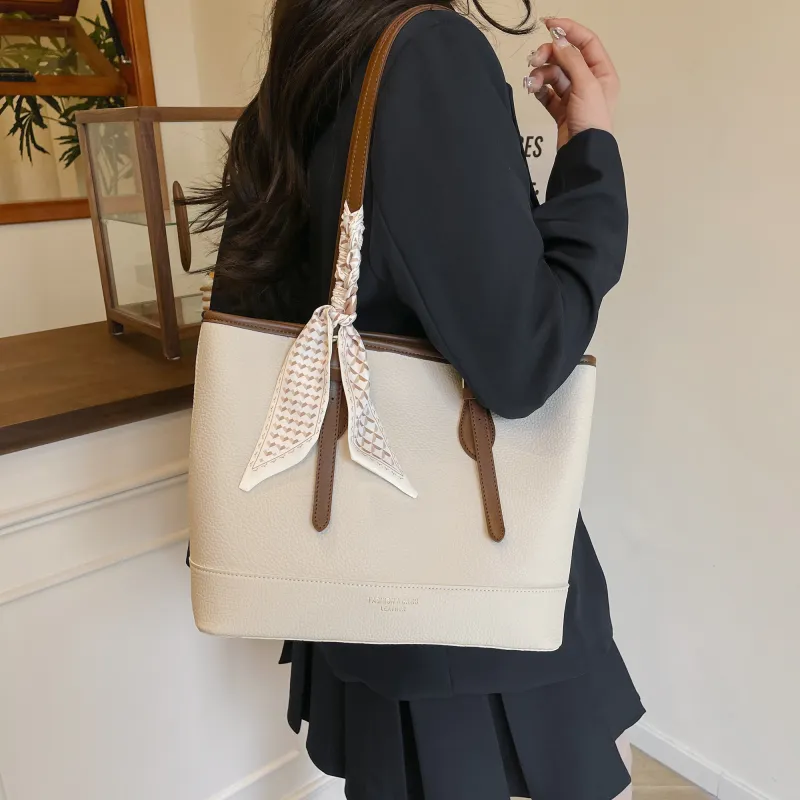XIANGSU Pu Shoulder Bag Women's White/Black/Khaki/Brown-5