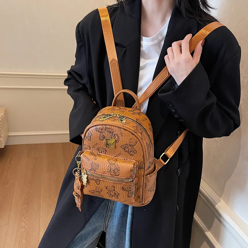 XIANGSU PU Backpack Women's Ecru/Pink/Black/Brown-19