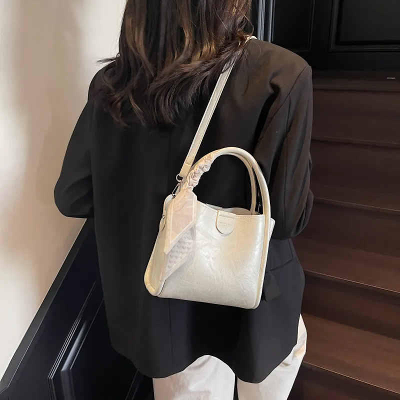 XIANGSU PU Shoulder Bag Women's White/Ecru/Black-7