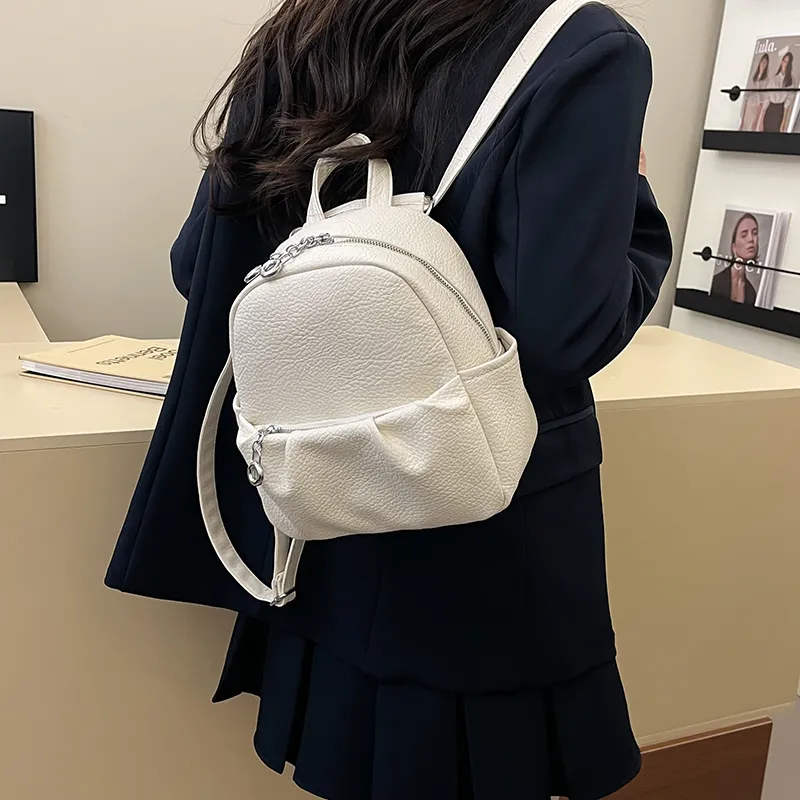 XIANGSU PU Backpack Women's Elephant Gray/Black/Khaki/Ecru-24