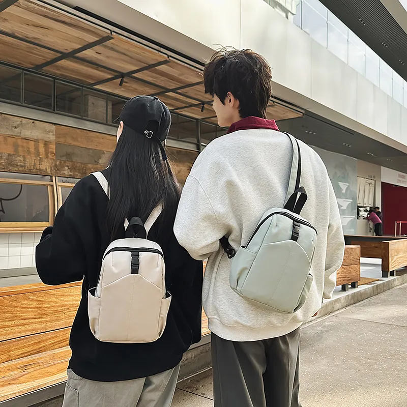 XIANGSU Nylon Sling Bag Backpack Regular Unisex White/Khaki/Green/Black-14