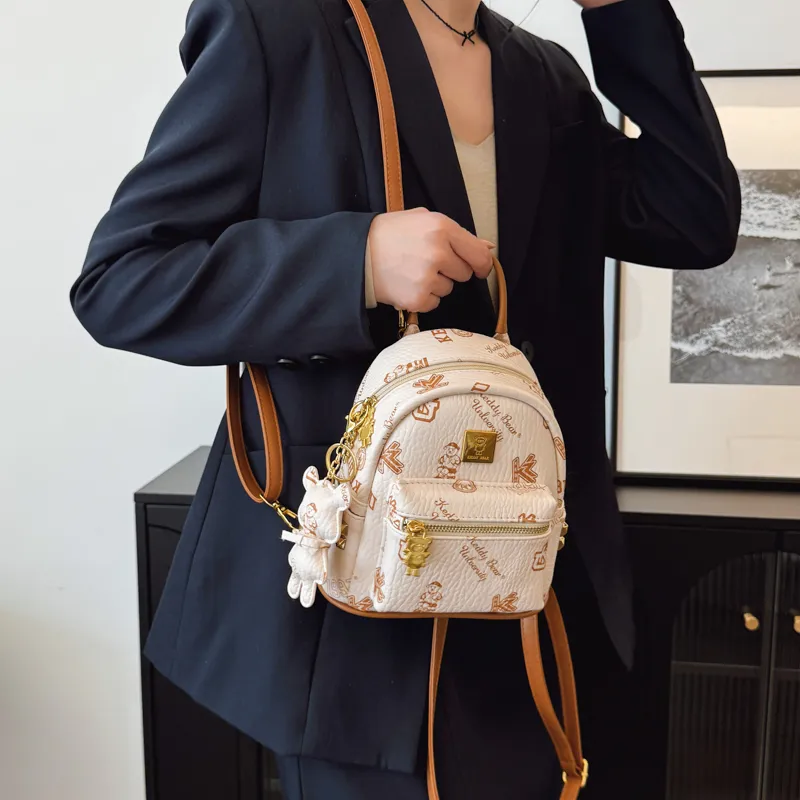 XIANGSU PU Backpack Women's Pink/White/Brown/Black-11
