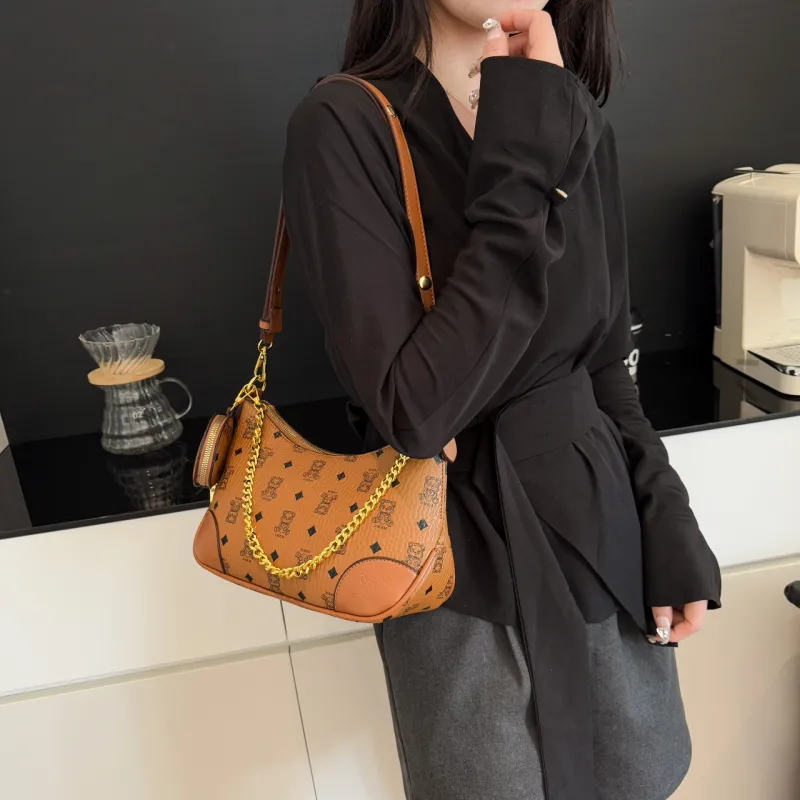 XIANGSU PU Shoulder Bag Women's Ecru/Brown-1