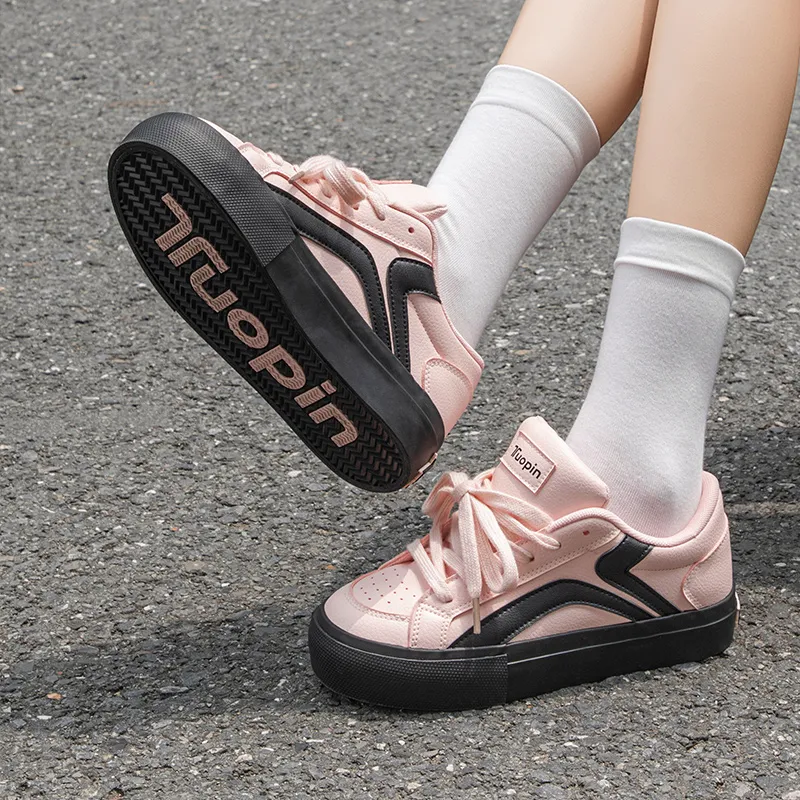 TUOPIN Pie Shoes Anti Slip And Wear Resistant Height Increasing Low Top Skateboard Shoes Women's-5