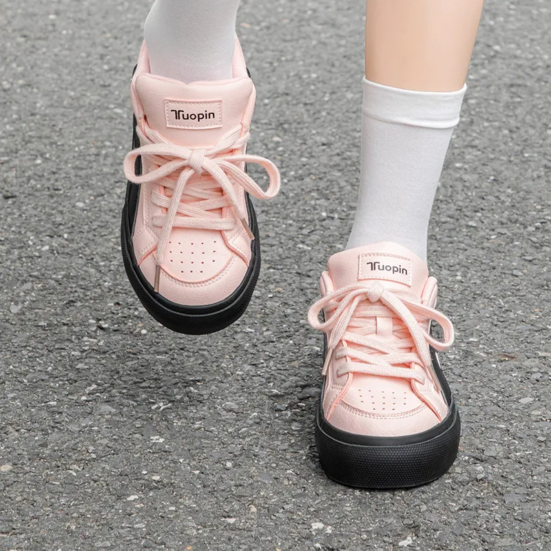 TUOPIN Pie Shoes Anti Slip And Wear Resistant Height Increasing Low Top Skateboard Shoes Women's-6