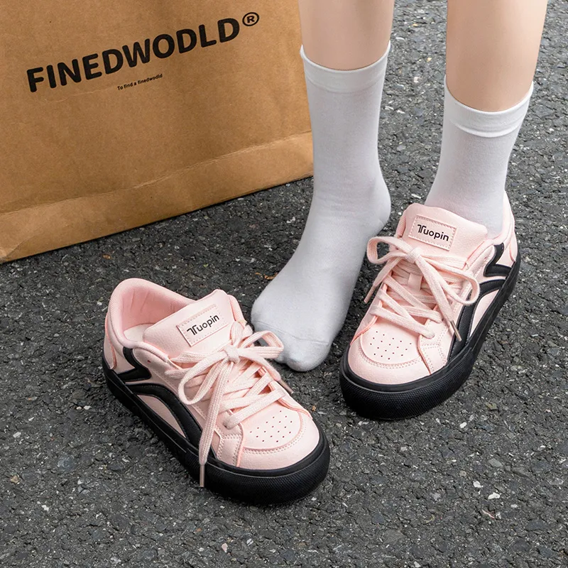 TUOPIN Pie Shoes Anti Slip And Wear Resistant Height Increasing Low Top Skateboard Shoes Women's-14