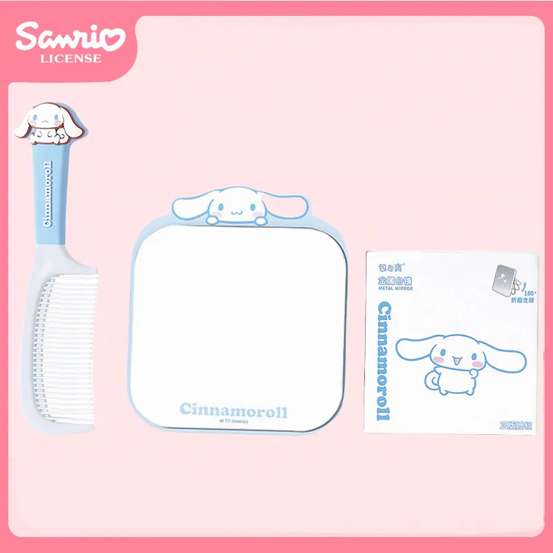 ALL SERIES x Sanrio Cartoon Iron Metal Mirror Comb Set Dormitory Essentials Dormitory Home Use Bedroom Desktop-34