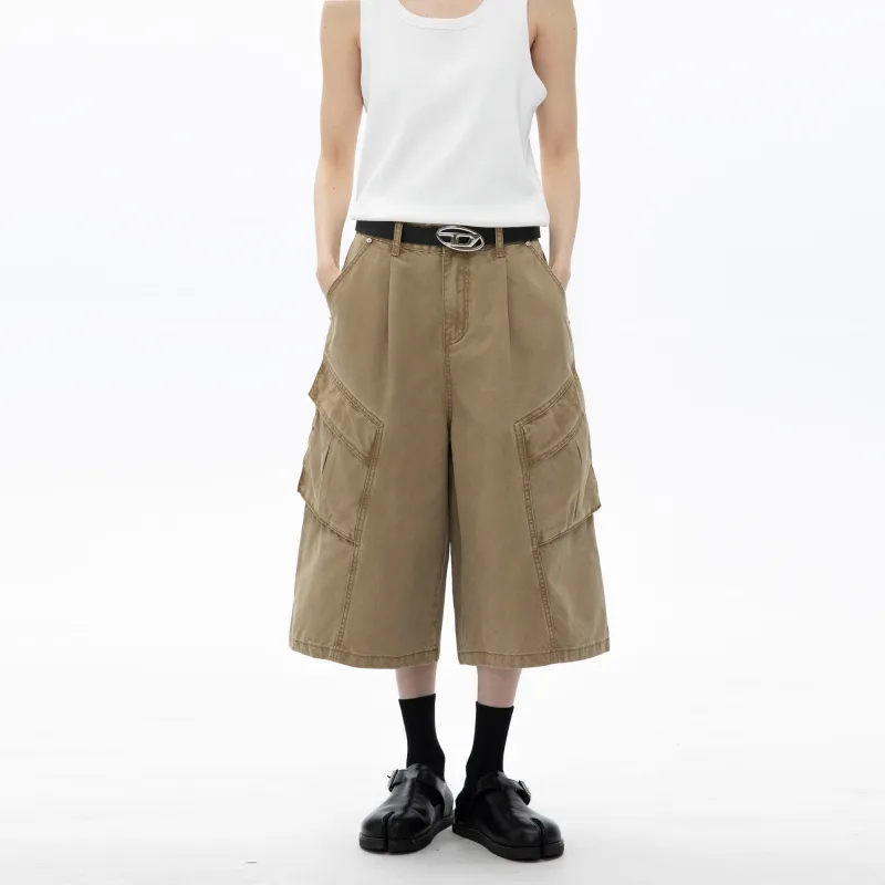 American Vintage Workwear Multi Pocket 100% Cotton Casual Shorts Unisex-7
