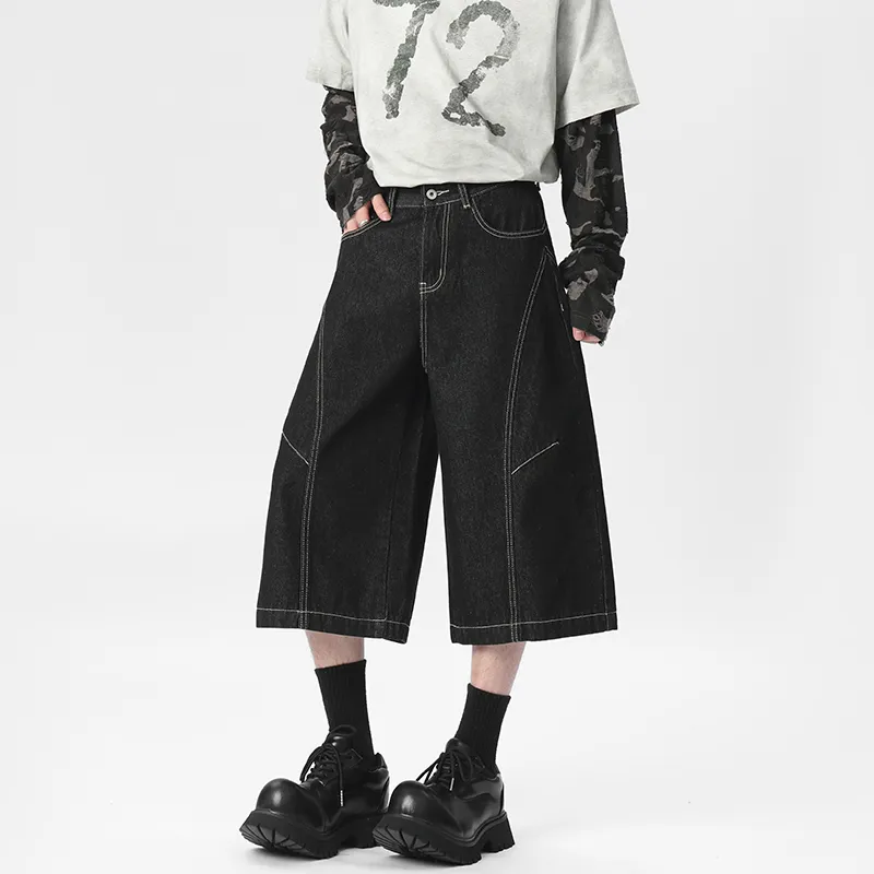 THINGYLAB Denim Shorts Unisex Warrior Black-3