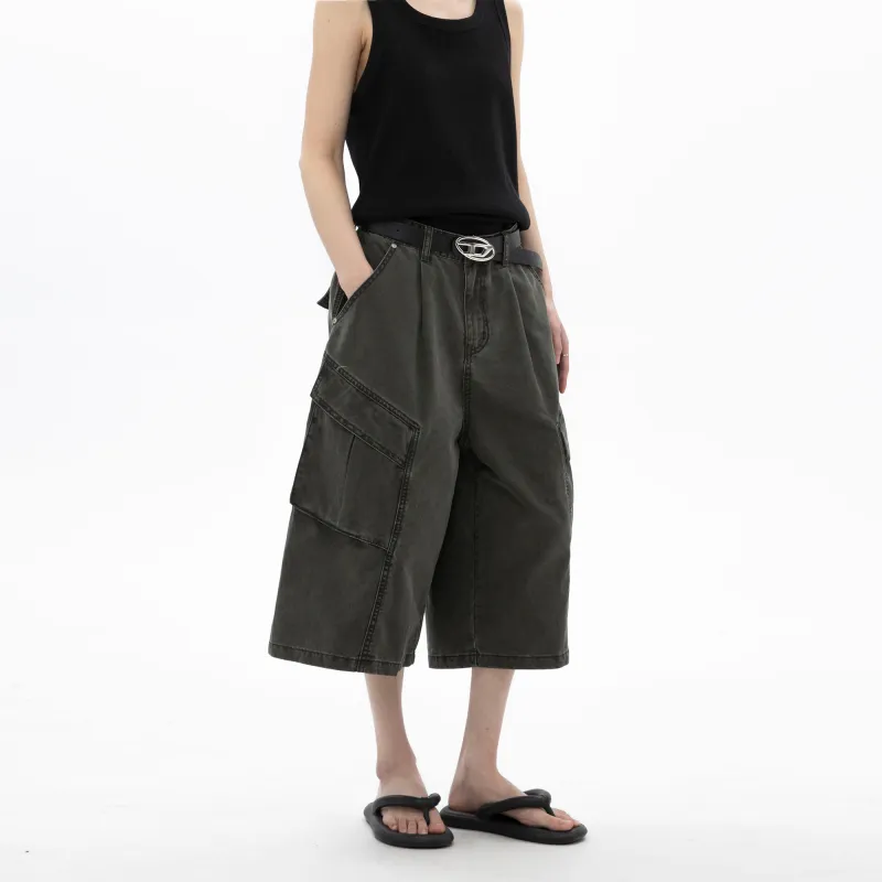 American Vintage Workwear Multi Pocket 100% Cotton Casual Shorts Unisex-14