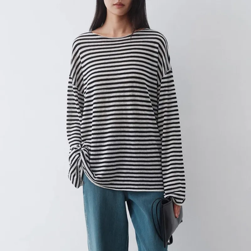 ERIRI Knitwear Women's Navy Blue Stripes-3