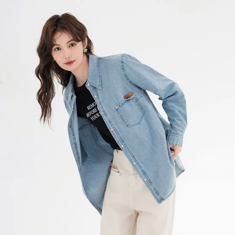 ERIRI Shirts Women's Denim Blue-1