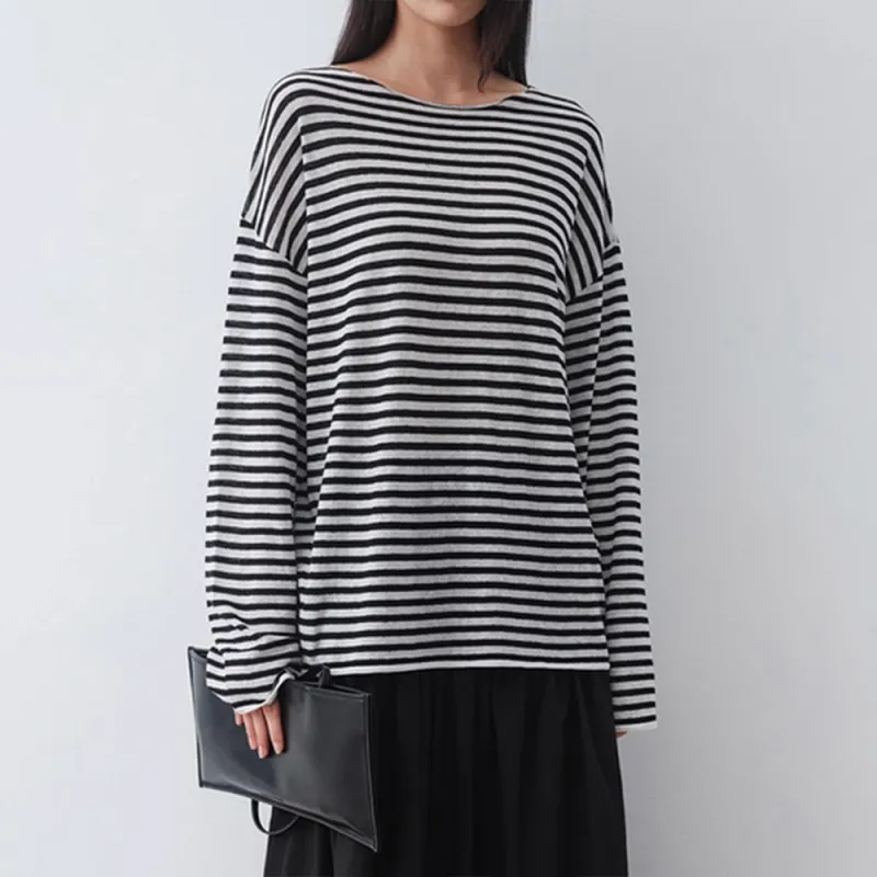 ERIRI Knitwear Women's Navy Blue Stripes-2