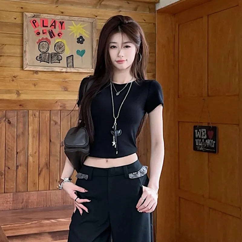 ERIRI Regular T Shirt Women's Black-2