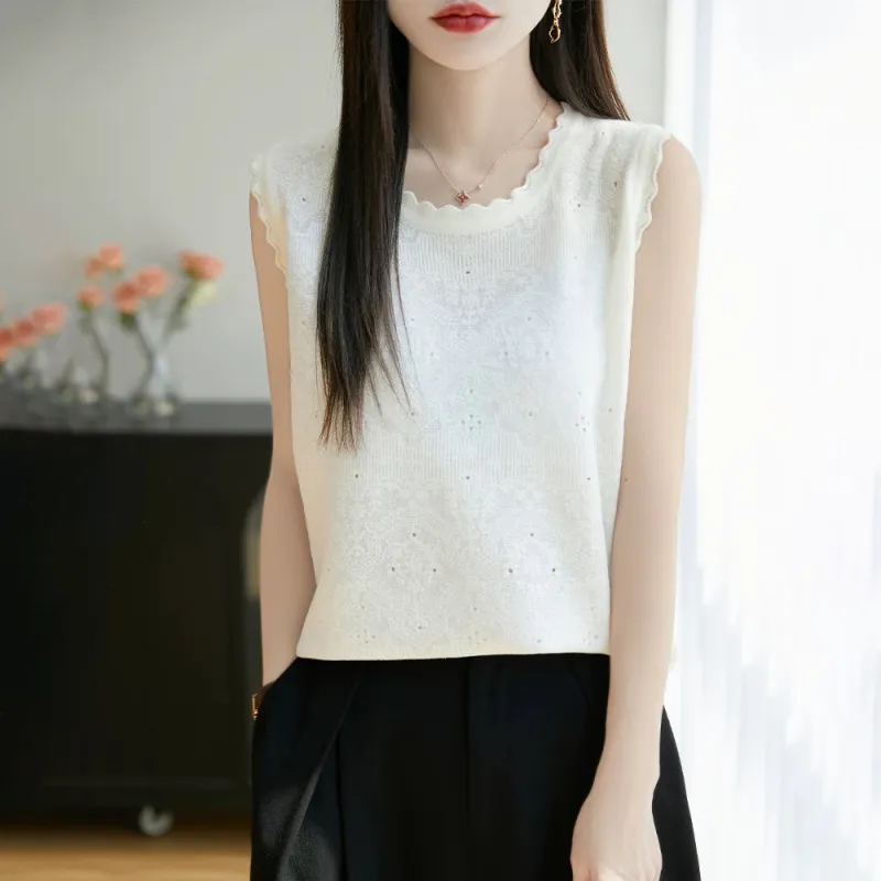 ERIRI Tank Tops Women's White-1