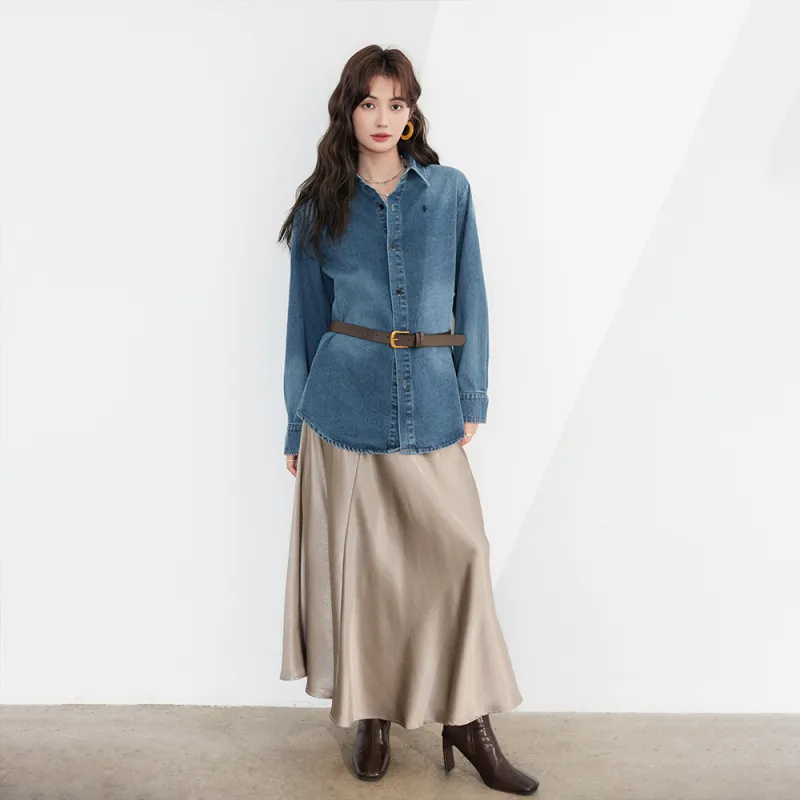 ERIRI Shirts Women's Denim Blue-2