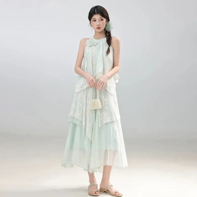 ERIRI Sleeveless Dresses Women's Aqua Blue-6