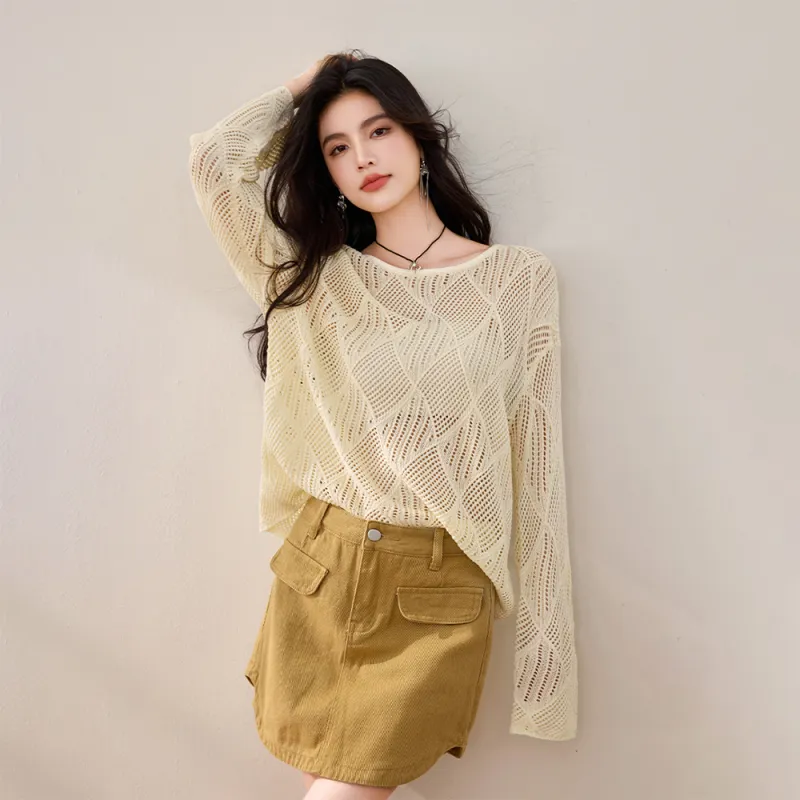 ERIRI Knitwear Women's Apricot-2