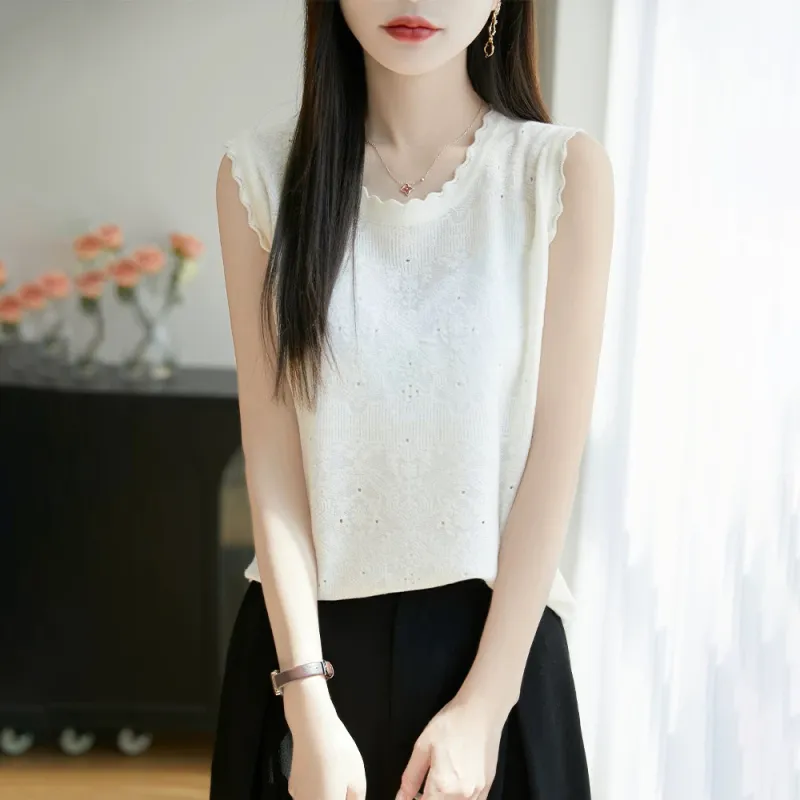ERIRI Tank Tops Women's White-2