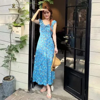 ERIRI Sleeveless Dresses Women's Blue