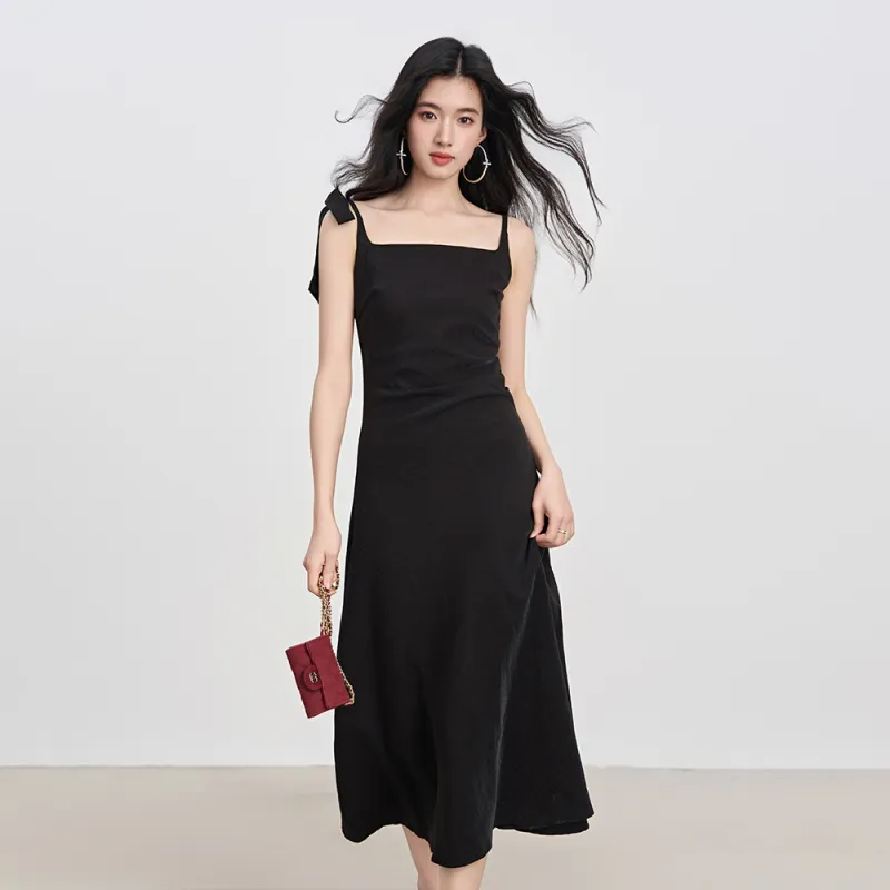 ERIRI Slip Dresses Women's Black-1