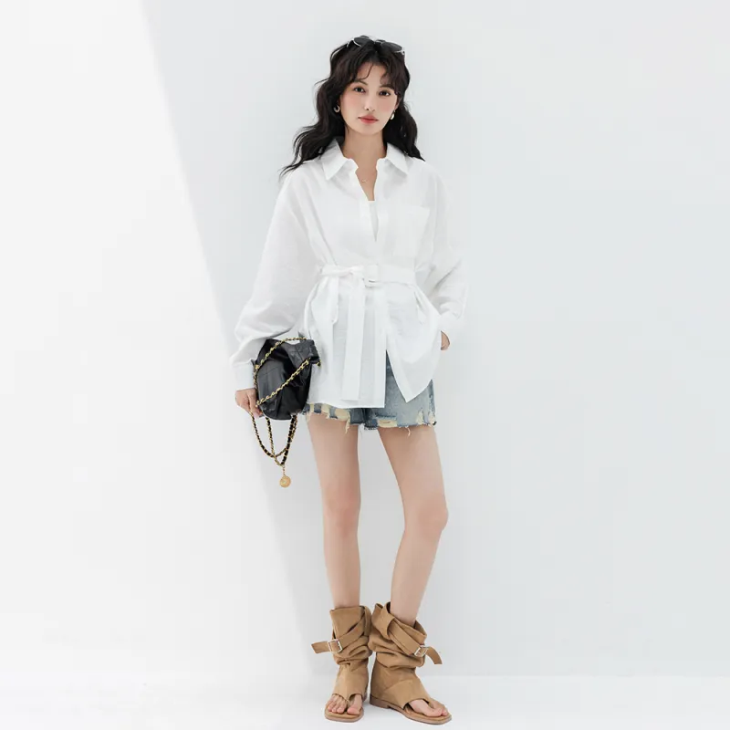ERIRI Shirts Women's White-3