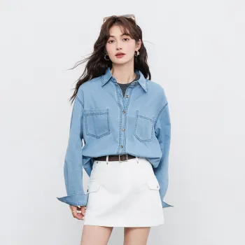 ERIRI Shirts Women's Light Blue