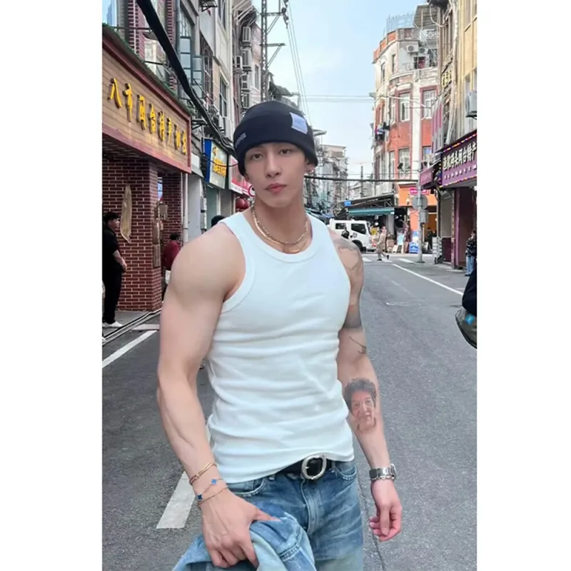 ROSECREED Fashion Minimalist Style Sleeveless Sports Shirt Unisex-7