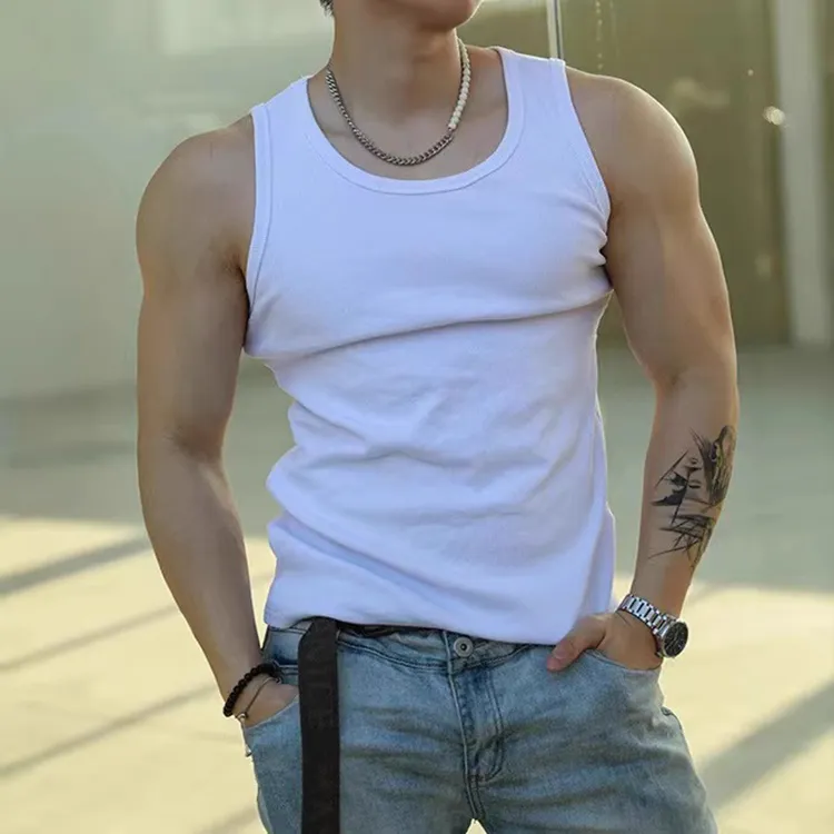 TESTUNG Fashion Minimalist Style Sleeveless Sports Shirt Unisex-11