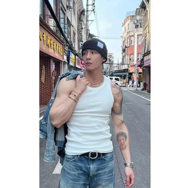 ROSECREED Fashion Minimalist Style Sleeveless Sports Shirt Unisex-9