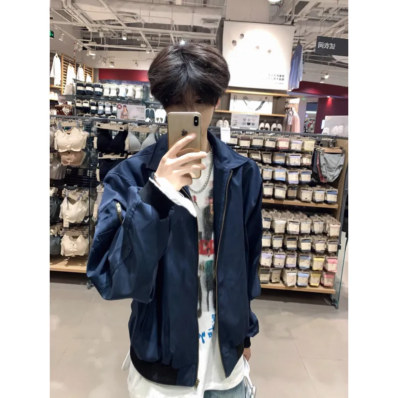 TESTUNG Jackets & Coats Unisex Navy Blue Classic Tone-10