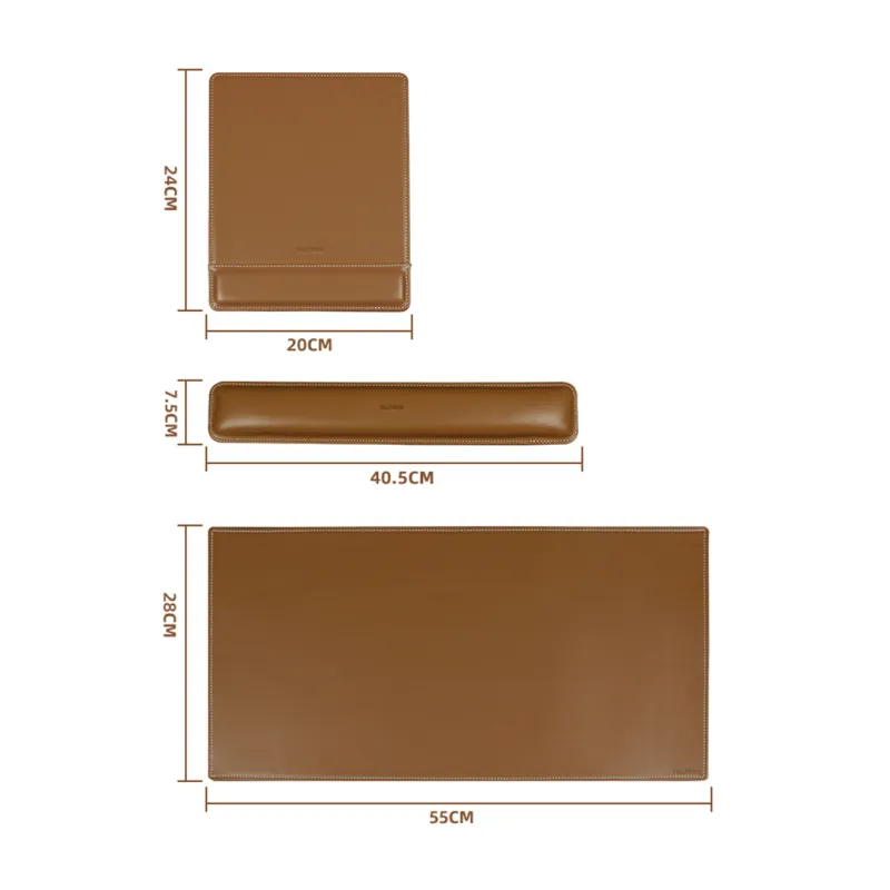 TALLYWOOD Genuine Leather Thickened Table Set All Mouse Pad With Keyboard Rest And Wrist Rest-9