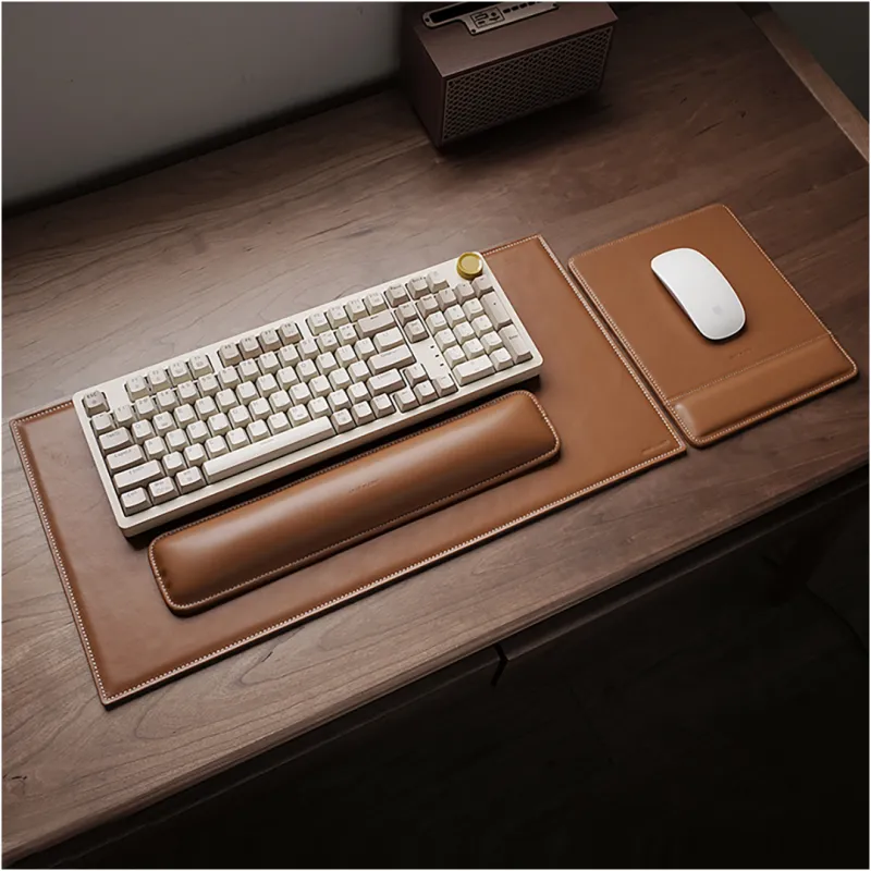 TALLYWOOD Genuine Leather Thickened Table Set All Mouse Pad With Keyboard Rest And Wrist Rest-6